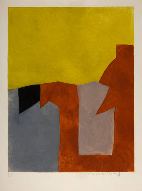 Serge Poliakoff : Composition grise, brune et jaune, 1962