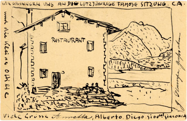 Cuno Amiet : Restaurant am Silsersee in Maloja, 6. August 1906 