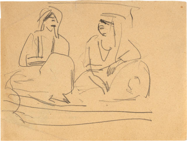 Ernst Ludwig Kirchner : Zwei sitzende Nordafrikanerinnen, 1909-1910 