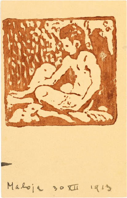 Giovanni Giacometti : Sitzender Knabenakt nach links (Diego), 1910 