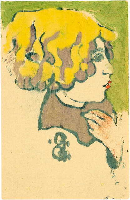 Giovanni Giacometti : Alberto im Profil nach rechts, die linke ..., Um 1904-1905 