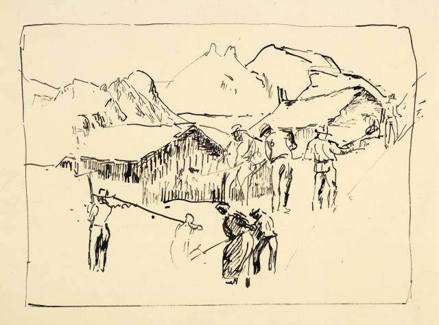 Giovanni Giacometti : Heuernte in Capolago, Um 1918 