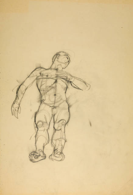 Anton Kolig : Liegender mit Hand auf der Brust,  