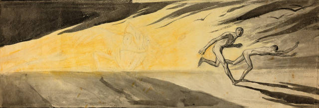 Elena Luksch-Makowsky : Zwei Flüchtende (Chameleon), circa 1909
