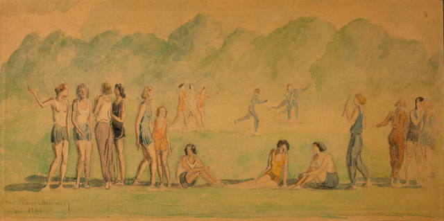 Elena Luksch-Makowsky : Turnerinnen im Park, September 1931