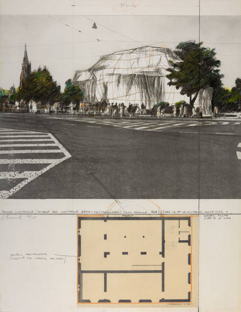 Christo (Christo Vladimirov Javacheff) : Wrapped Kunsthalle Bern, Project, 1972